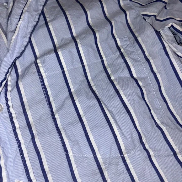 FRANK & EILEEN Joedy Button Down Women XS Blue Striped Cotton Woven In Italy - Picture 5 of 12